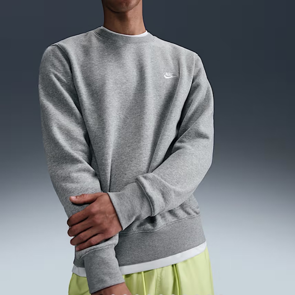 Nike Men's Classic Gray Crewneck Sweater